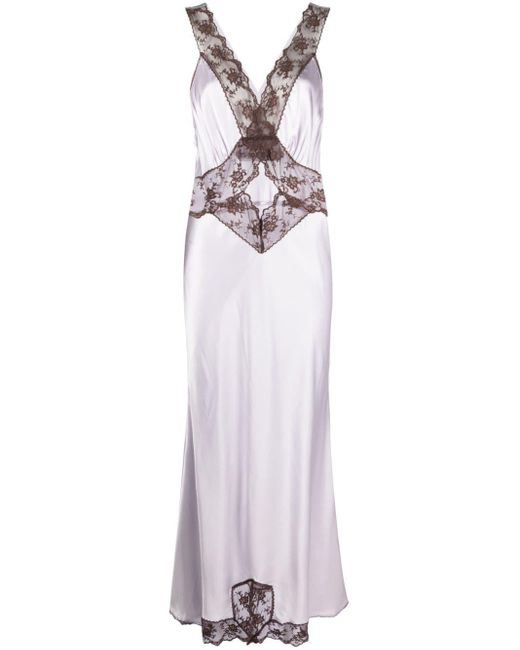 Sir. The Label Purple Aries Floral-lace Silk Maxi Dress