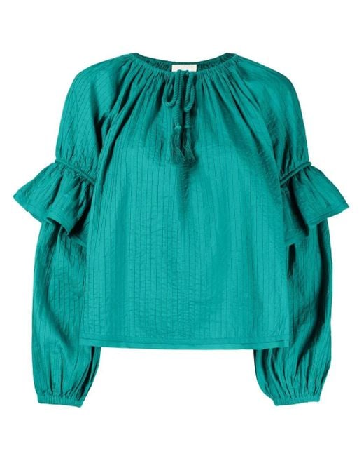 Blusa Con Maniche A Palloncino di Ulla Johnson in Blue