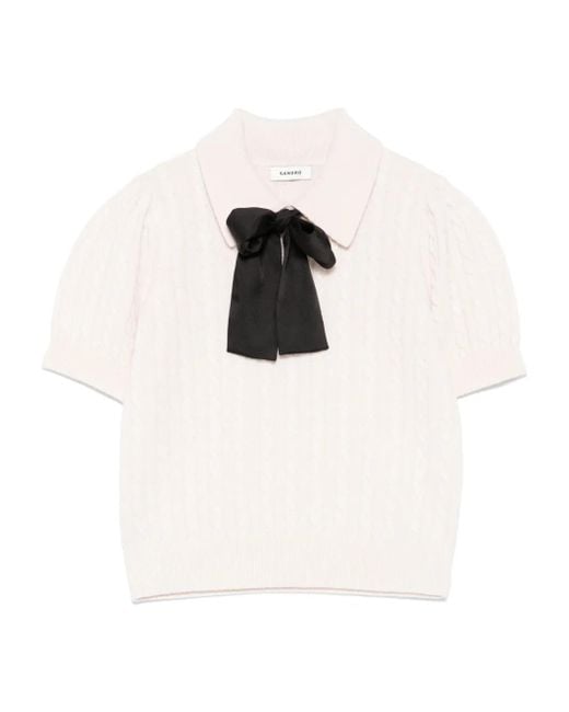 Sandro Poloshirt Van Scheerwolblend in het White