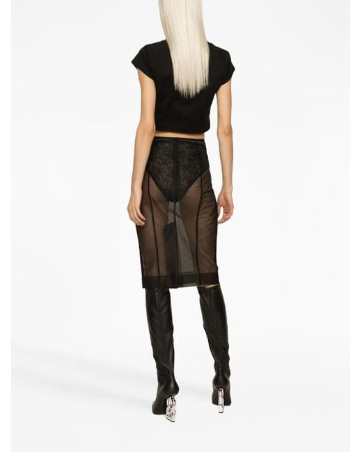 Dolce & Gabbana Black Cropped T-Shirt