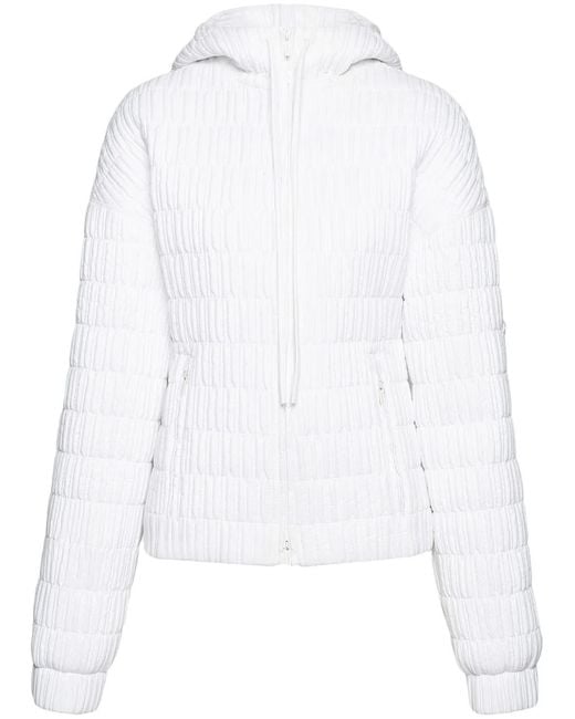 Ferragamo White Quilted Hooded Bomber Jacket