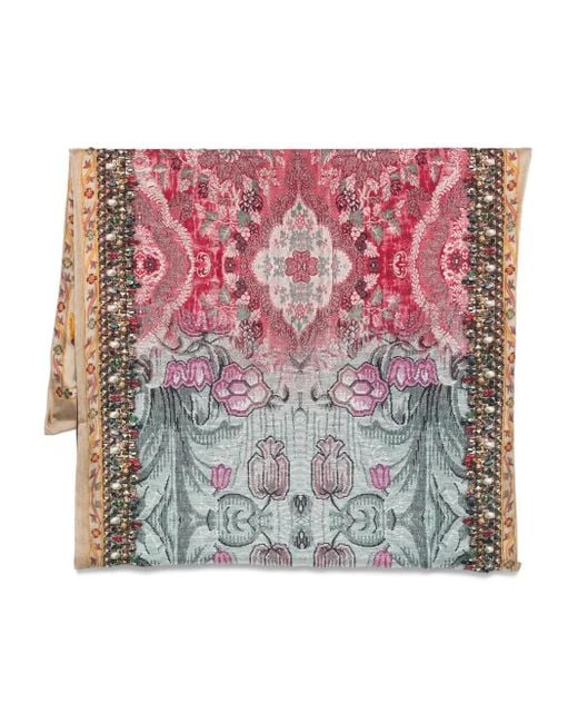 Pierre Louis Mascia Pink Patterned Shawl Scarf