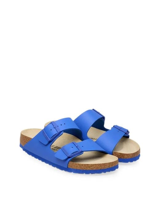 Birkenstock Blue Arizona Buckle-Fastening Slides