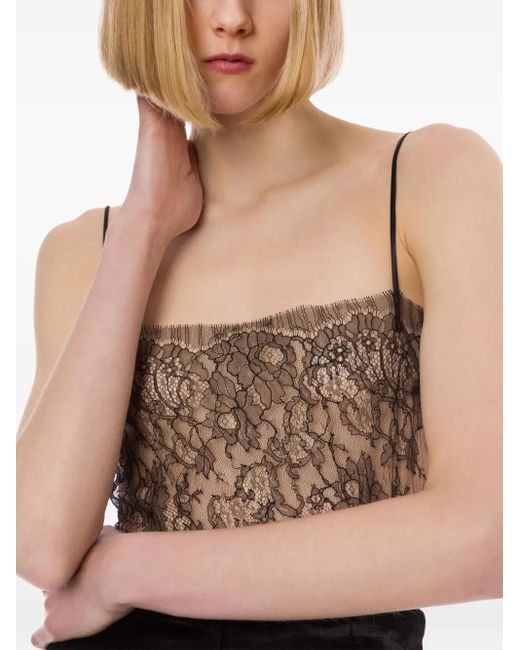 Alberta Ferretti Gray Lace Top