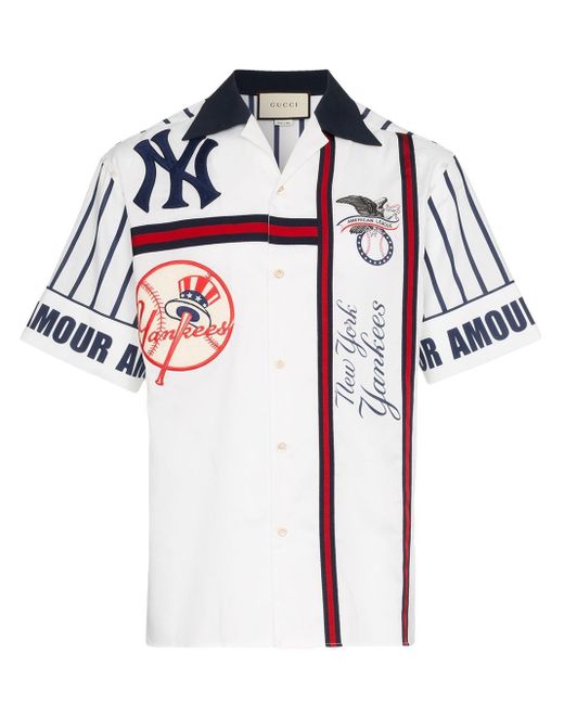 Gucci Bowling-Hemd mit NY YankeesTM"-Stickerei in Blue für Herren
