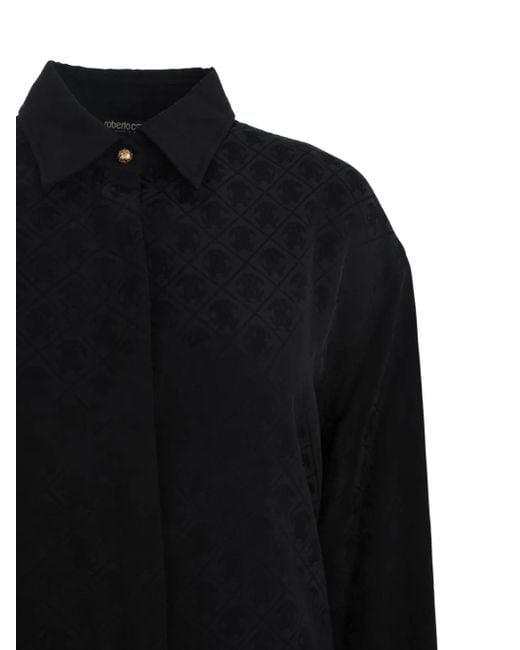Roberto Cavalli Blue Chemise À Motif En Jacquard