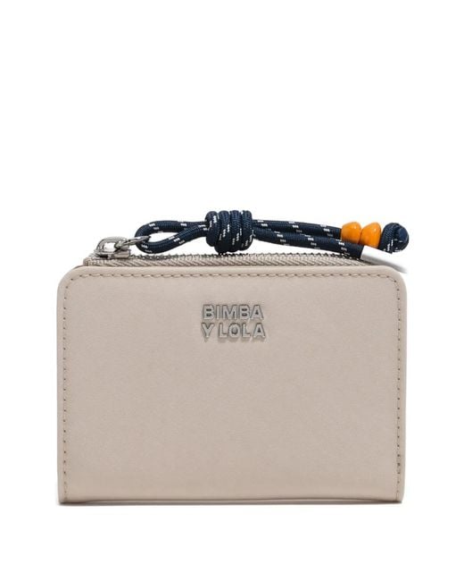 Bimba Y Lola White Logo Zip Wallet