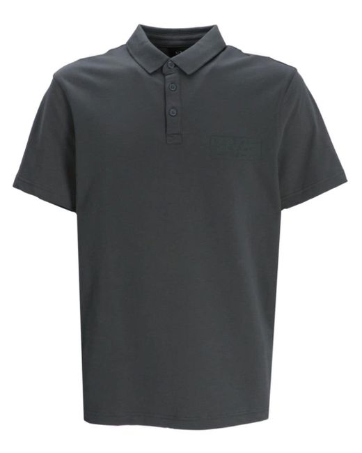 Armani Exchange Black Logo-print Cotton Polo Shirt for men