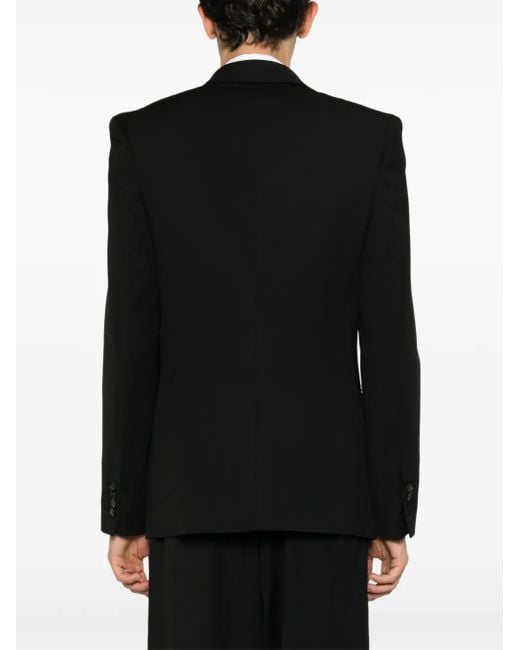 Isabel Benenato Black Single-Breasted Wool Blazer for men