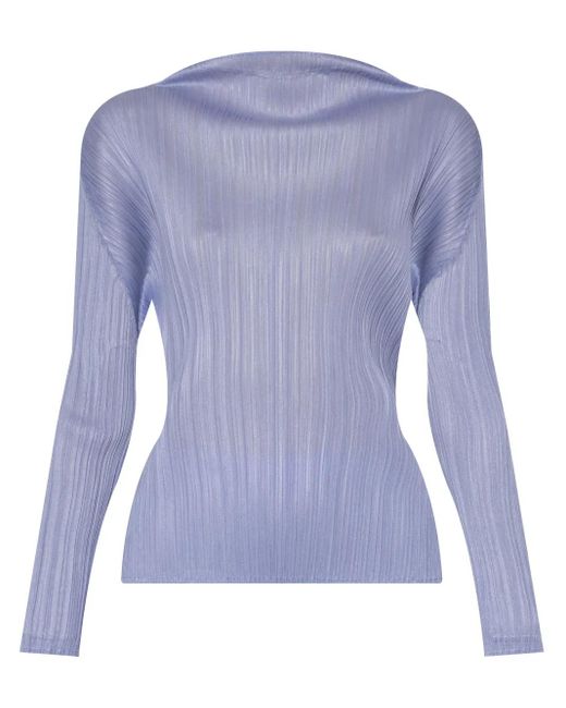 Pleats Please Issey Miyake Monthly Colors: February ブラウス Blue