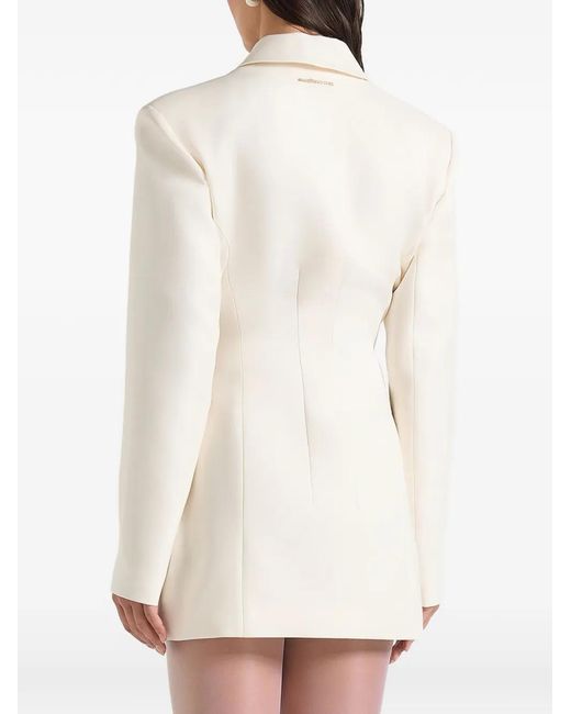 Manière De Voir White Cinch Button Up Blazer Dress