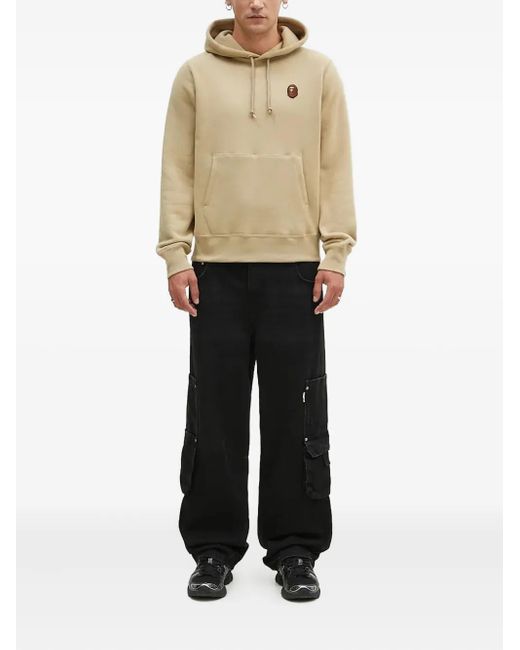 A Bathing Ape Natural Logo-Patch Hoodie for men