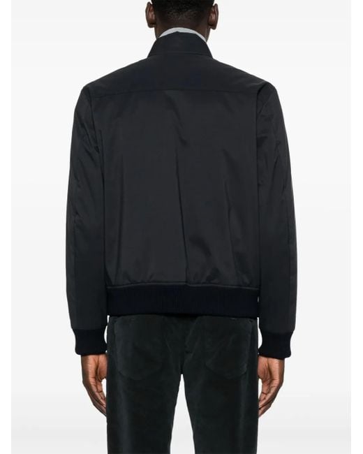 Fay Blue Mock-Neck Zip-Up Bomber Jacket for men