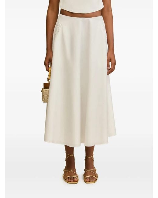 Cult Gaia Natural Ely A-Line Midi Skirt