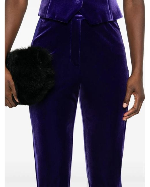 Nissa High Waist Fluwelen Broek in het Blue