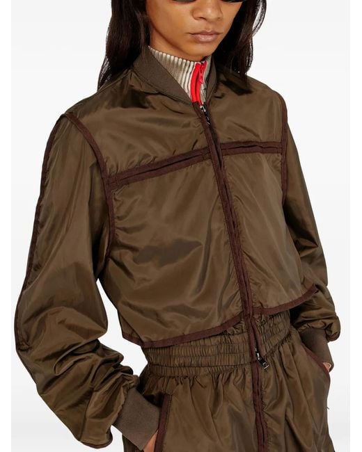 DIESEL Brown Nylon Jacket With Tonal Taping