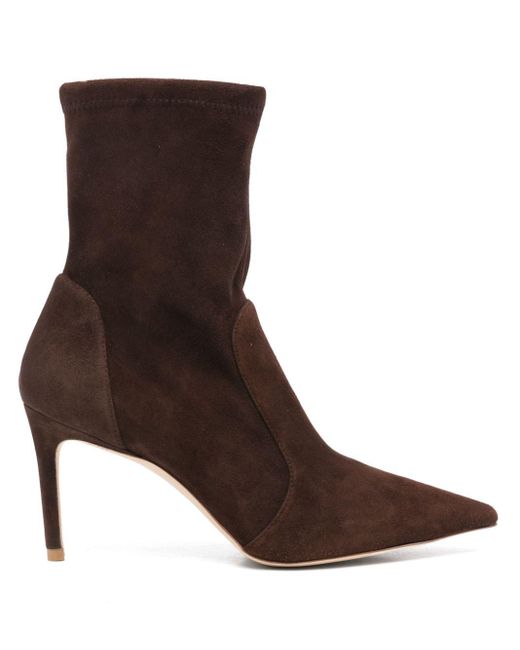 Stuart Weitzman Brown 85Mm Stuart Ankle Boots