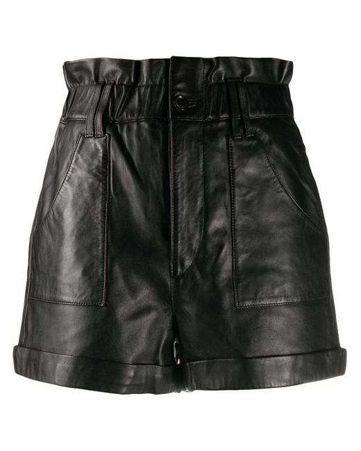Ba&sh Leren Shorts in het Black