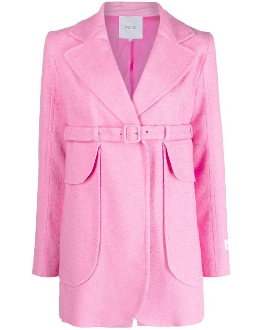 Patou Maxi Pocket Singlebreasted Coat in Pink Lyst