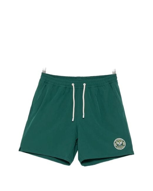 Mc2 Saint Barth Green Comfort Logo-Patch Swim Shorts for men