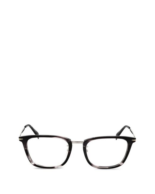 David Beckham Black Square-Frame Glasses for men