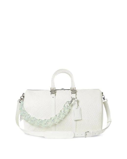 GUAPI White Sac Fourre-Tout Embossé À Détail De Chaîne for men