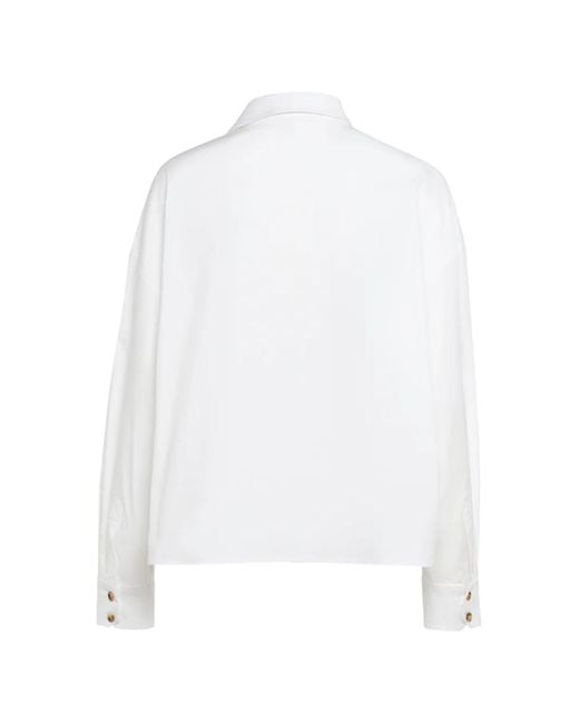 A.W.A.K.E. MODE White Button-Embellishment Blouse
