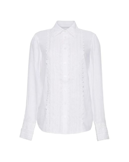 Cara Cara White Ideal Lace-Detail Shirt