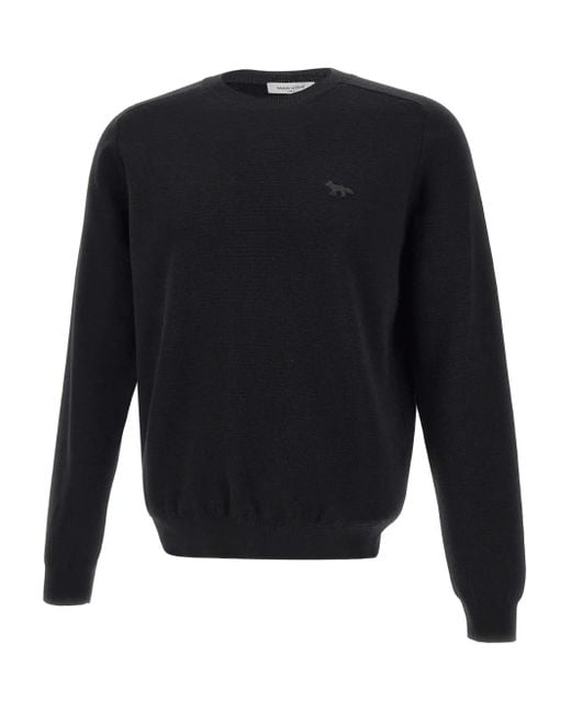 Maison Kitsuné Blue Embroidered-Fox Sweater for men