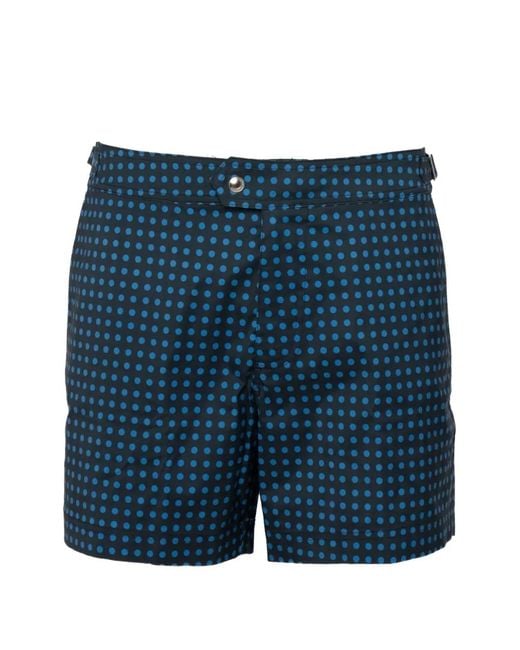 Tom Ford Blue Polka-Dot Swim Shorts for men