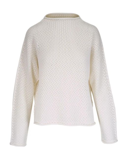 Frank & Eileen White Pullover Mit Lochstrickmuster