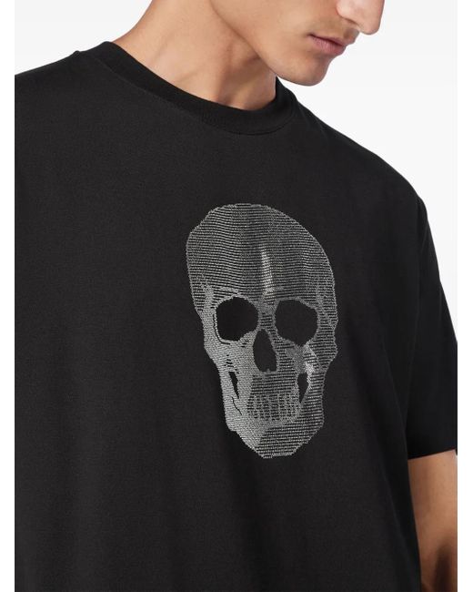 Philipp Plein Black Crystal Skull T-Shirt for men