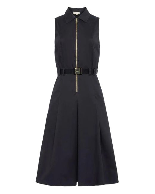 L'Agence Blue Kylo Belted Shirt Dress