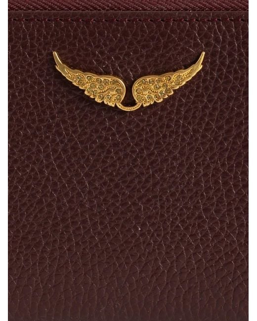 Zadig & Voltaire Purple Mini Zv Grained Leather Wallet