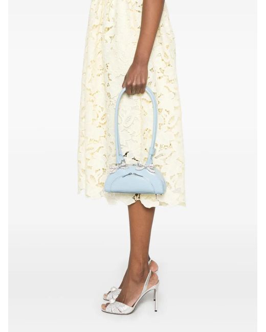 Self-Portrait Blue Mini Curved Shoulder Bag