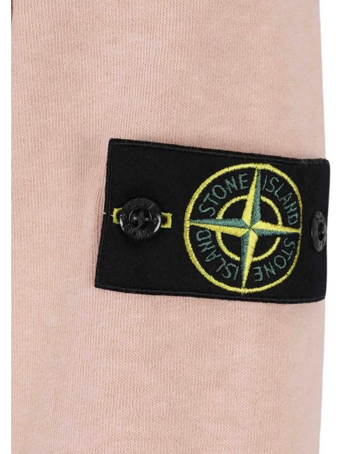 Stone Island Pink Logo-Patch Old Effect Sweater for men