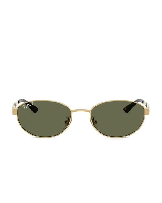 Ray-Ban Green Oval-Frame Sunglasses