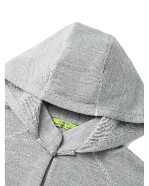 Shanghai Tang Gray Logo-Detail Hoodie