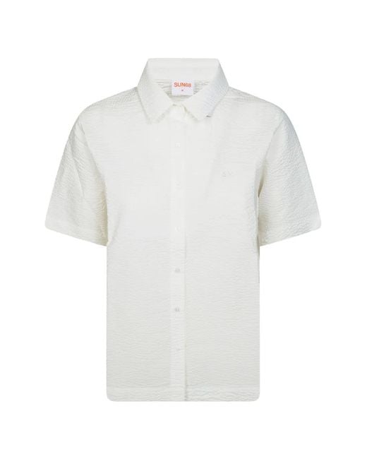 Sun 68 Blouse Met Textuur in het White