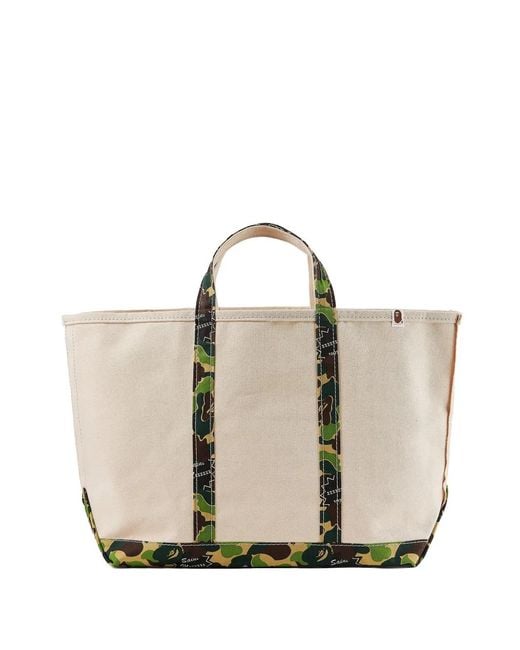 SAINT Mxxxxxx Natural Bathing Ape Camouflage-Print Canvas Tote Bag