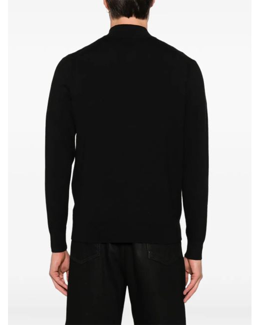 Diktat Black Zip Turtleneck Sweater for men
