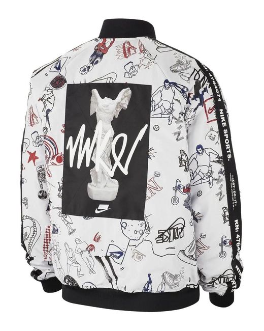 Nike Gray Nsw Printed Bomber Jacket for men