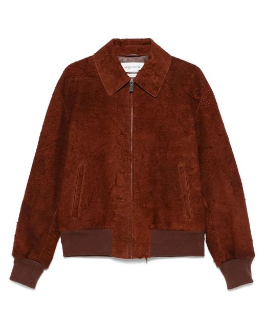 Alexander McQueen Brown Leather Jacket With 'Vintage' Effect for men