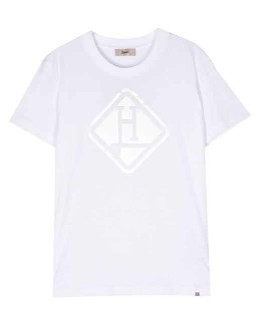 Herno White Logo-print Cotton T-shirt