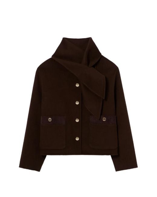 Claudie Pierlot Brown Short Wool Blend Coat