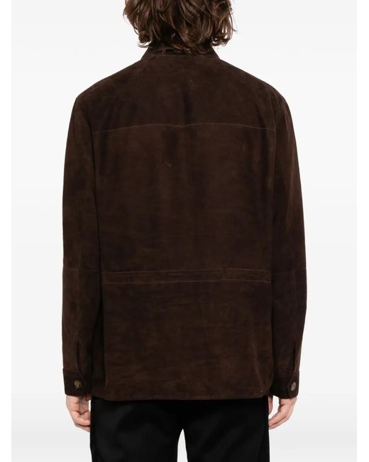 Chaqueta Con Bolsillos Con Solapa Canali de hombre de color Brown