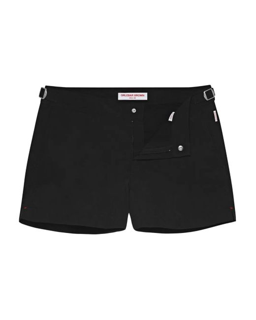 Orlebar Brown Black Springer Buckle-Detail Swim Shorts for men