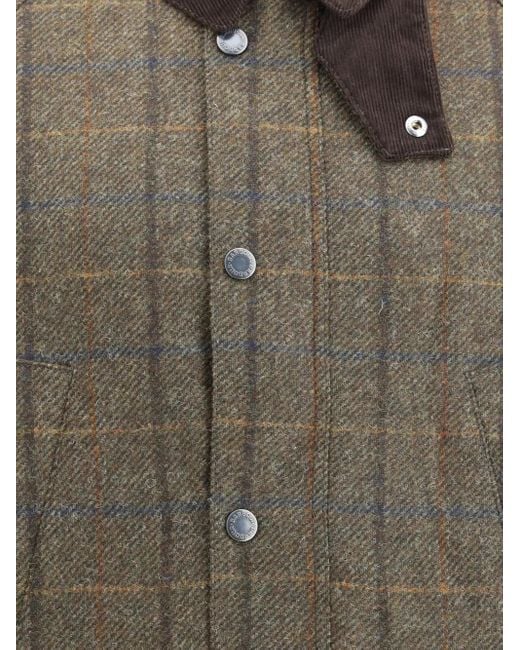 Barbour Gray Bedale Check Wool Jacket for men