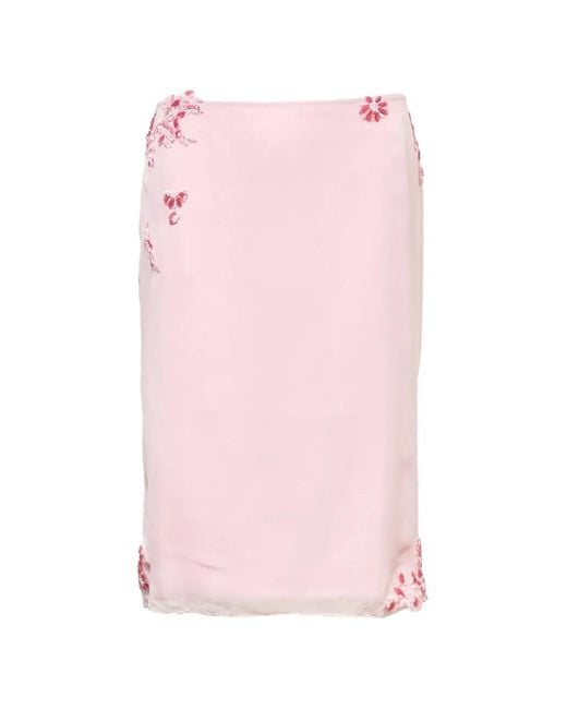 Stolen Stores Pink Belle Lace Midi Skirt