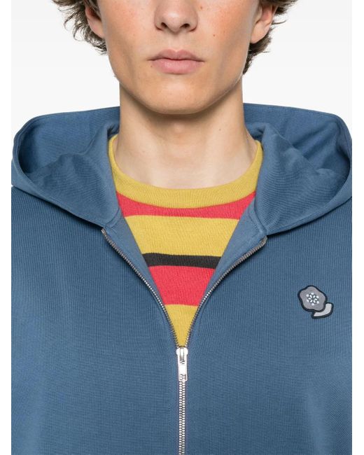KENZO Blue Pop Crest Cotton Hoodie for men